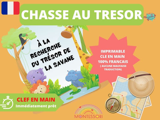 Chasse au trésor Les animaux de la Savane - Fete pour enfant