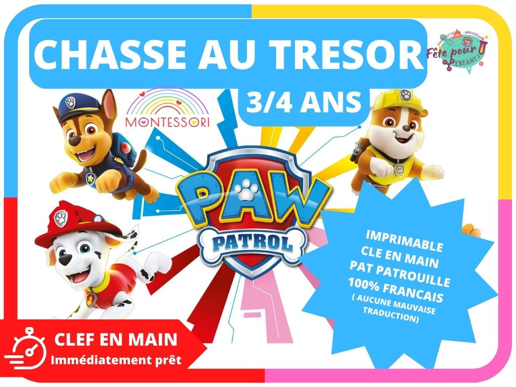 Chasse au trésor Chase et ses amis pompiers et policiers - Fete pour enfant