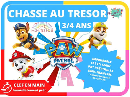 Chasse au trésor Chase et ses amis pompiers et policiers - Fete pour enfant
