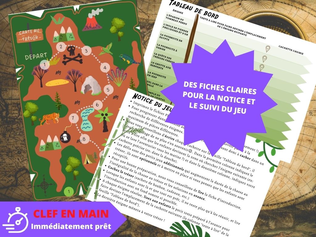 Chasse au trésor Aventurière - Fete pour enfant
