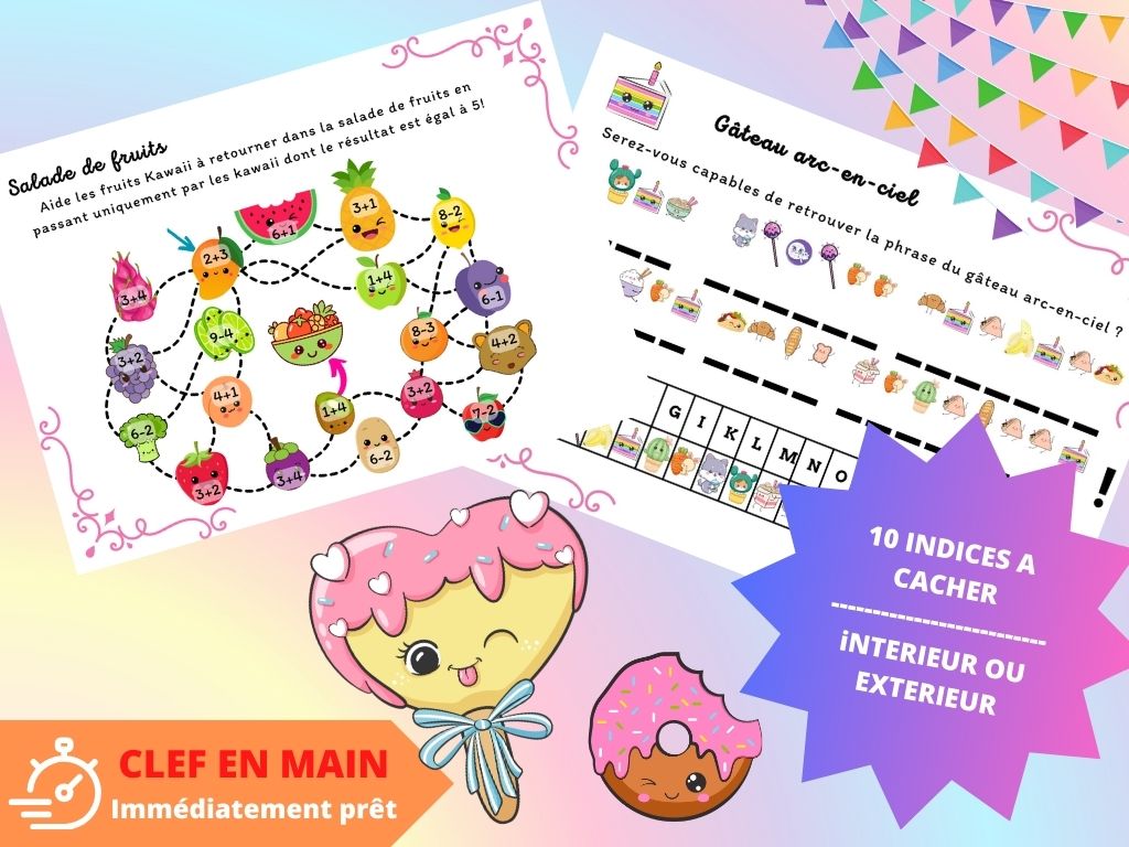 Chasse au trésor Kawaii - Fete pour enfant