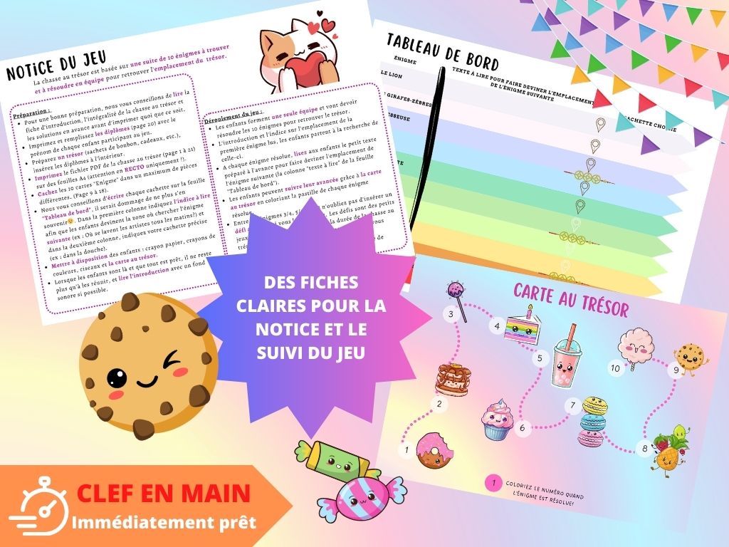 Chasse au trésor Kawaii - Fete pour enfant