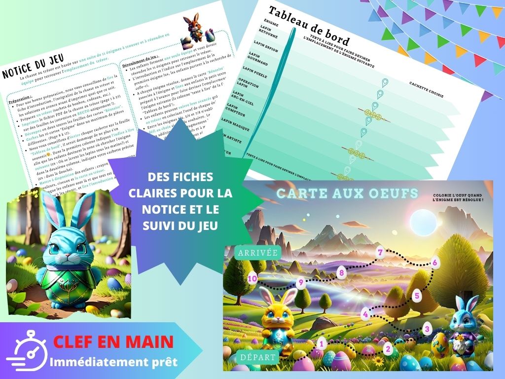 Chasse au trésor Chevaliers Lapins pour PÂQUES - Fete pour enfant