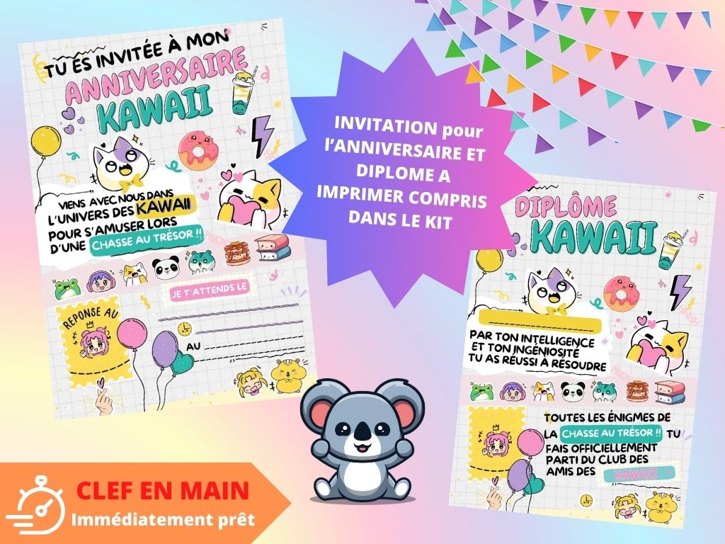 Chasse au trésor Kawaii - Fete pour enfant