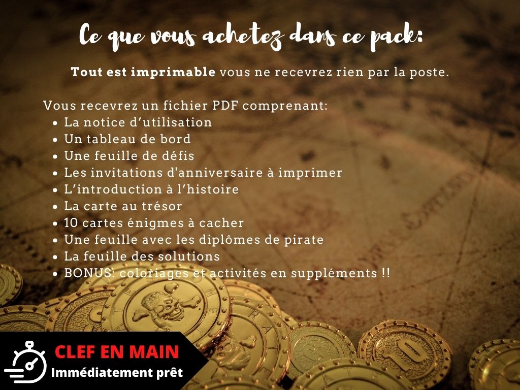 Chasse au trésor Pirate - Fete pour enfant