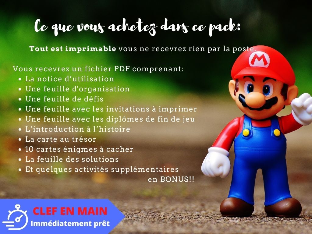 Chasse au trésor MARIO - Fete pour enfant