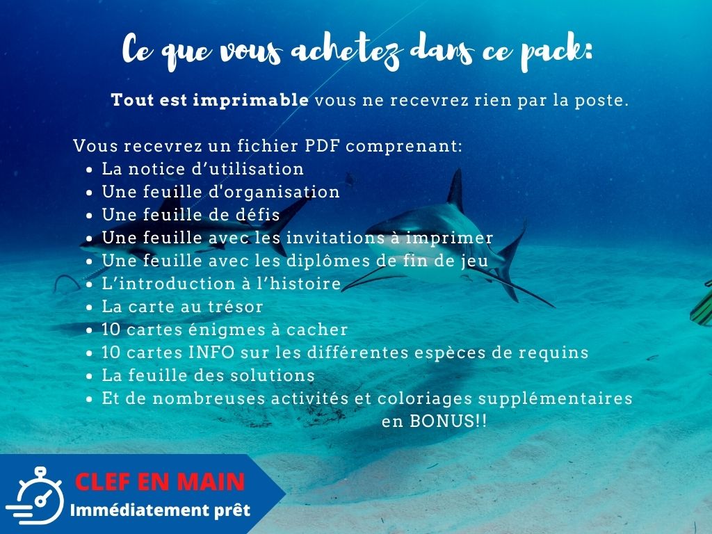 Chasse au trésor Requin - Fete pour enfant