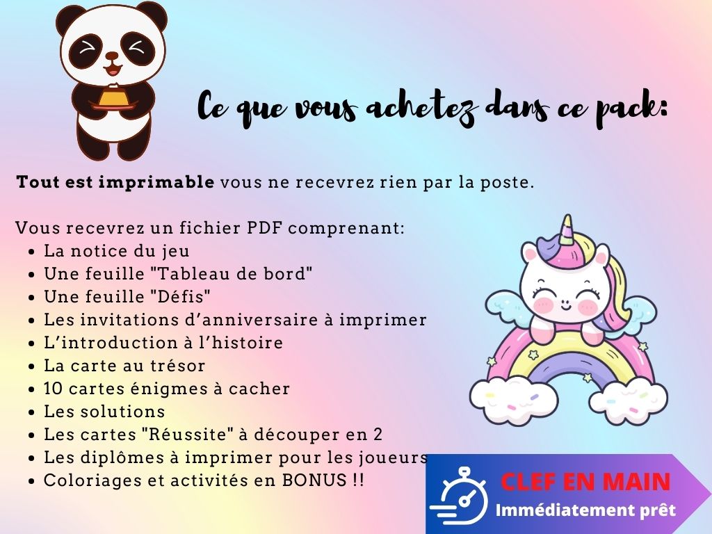 Chasse au trésor Kawaii - Fete pour enfant