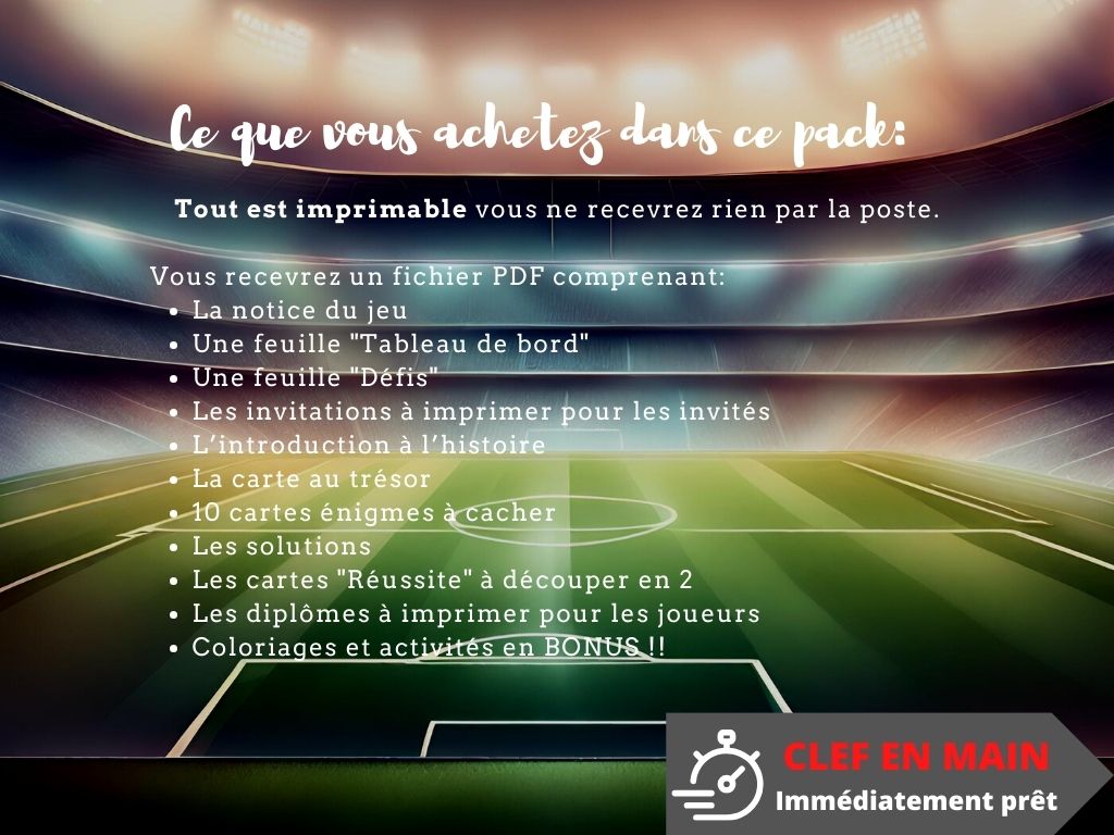 Chasse au trésor FOOT - Fete pour enfant