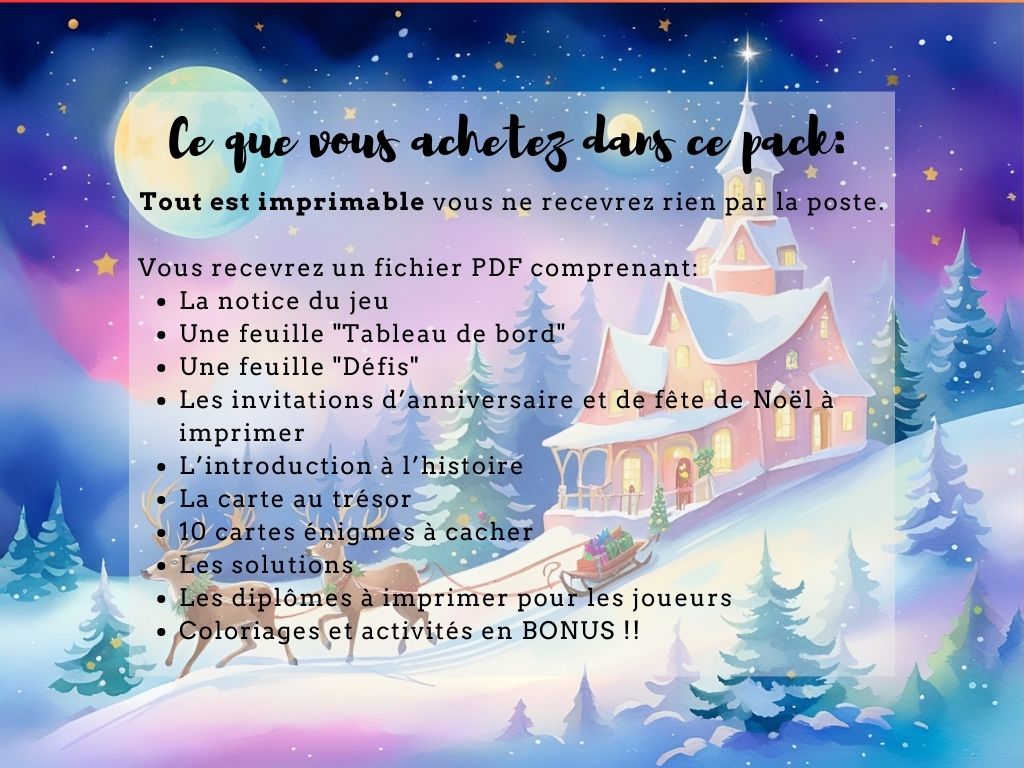 Chasse au trésor Noël - Fete pour enfant