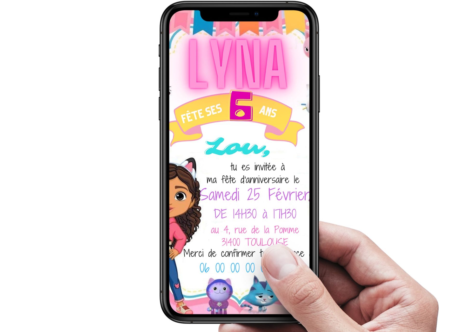 Carton d'Invitation Petit Chat - Fete pour enfant