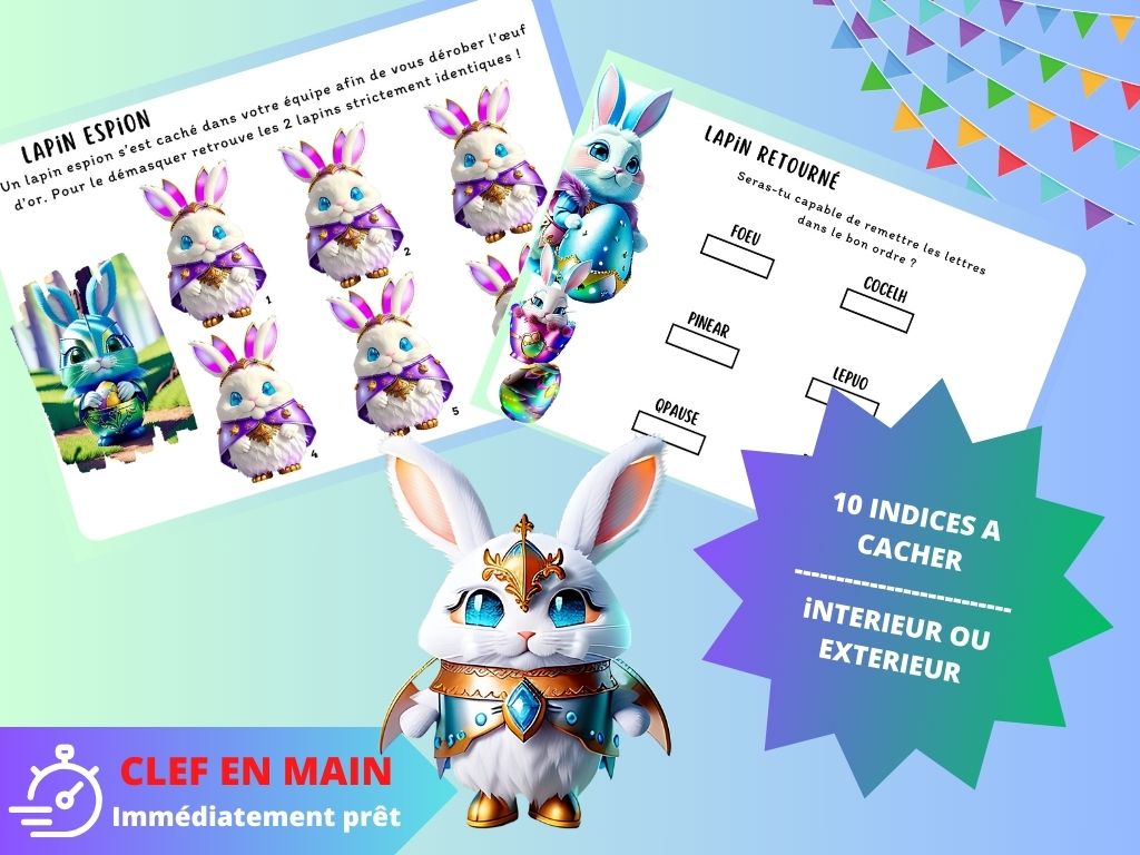 Chasse au trésor Chevaliers Lapins pour PÂQUES - Fete pour enfant