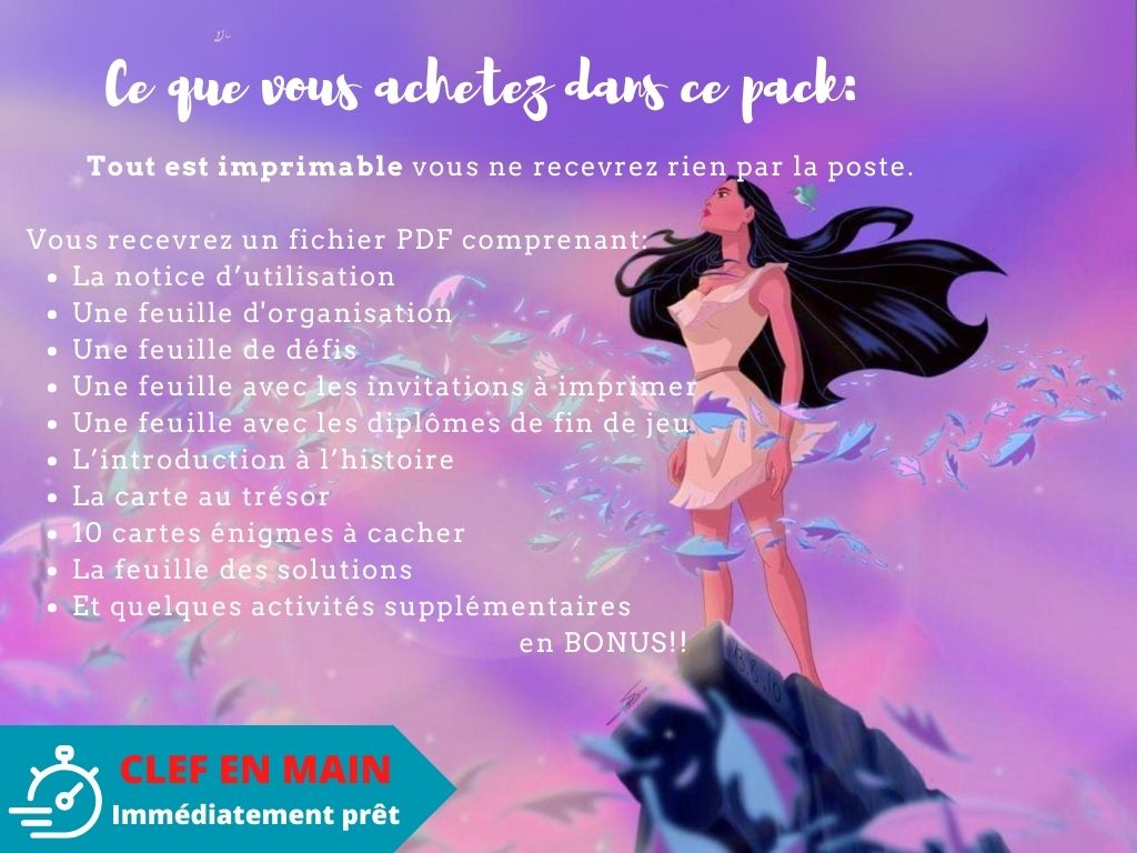 Chasse au trésor Pocahontas - Fete pour enfant