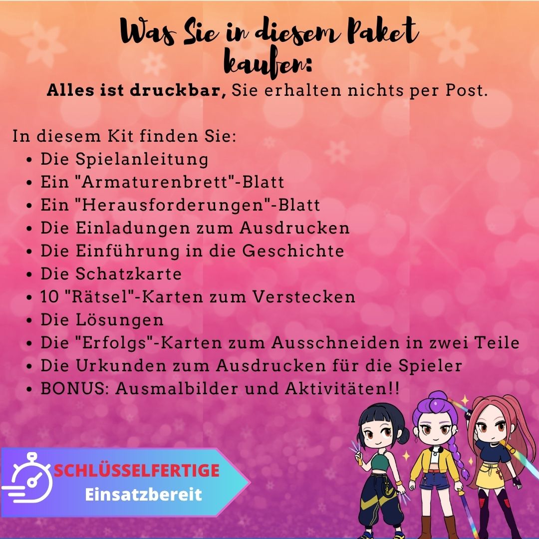 K-POP Demon Hunters Schatzuche - Fete pour enfant