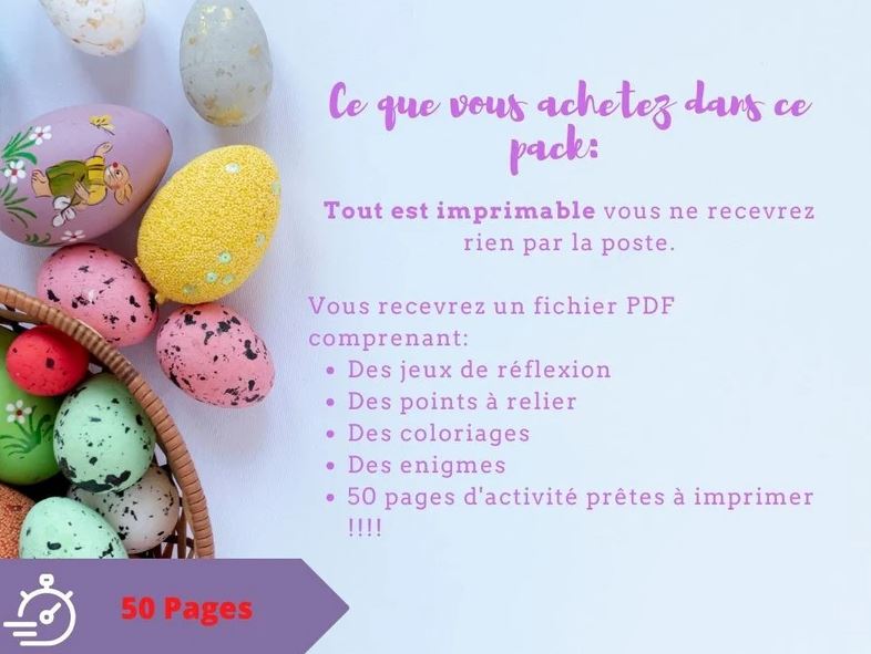 Cahier d'activité Pâques - Fete pour enfant