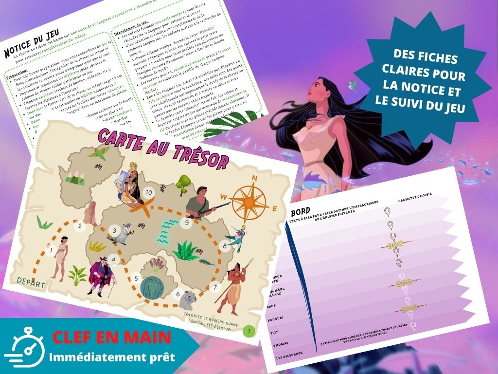 Chasse au trésor Pocahontas - Fete pour enfant