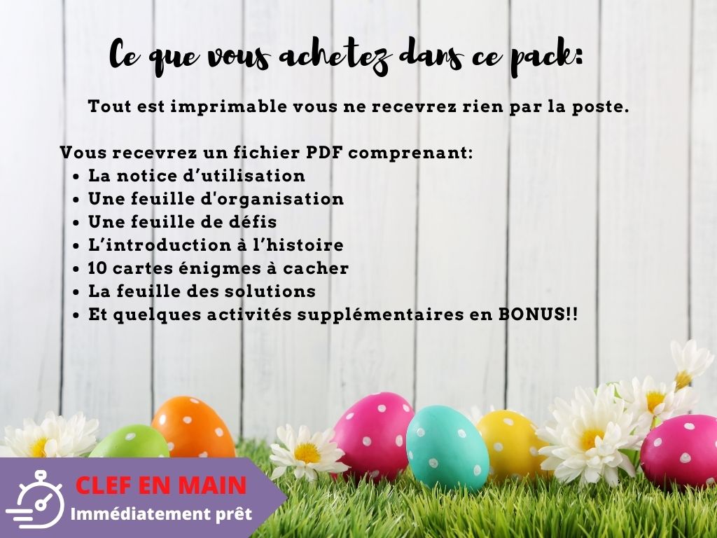 Chasse au trésor/ chasse aux Œufs de Pâques - Fete pour enfant
