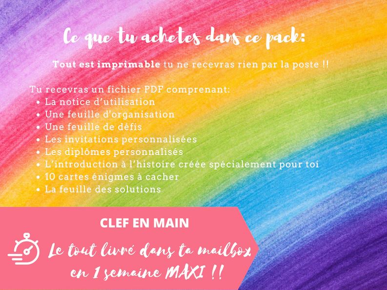 Chasse au trésor Thème Personnalisé - Fete pour enfant