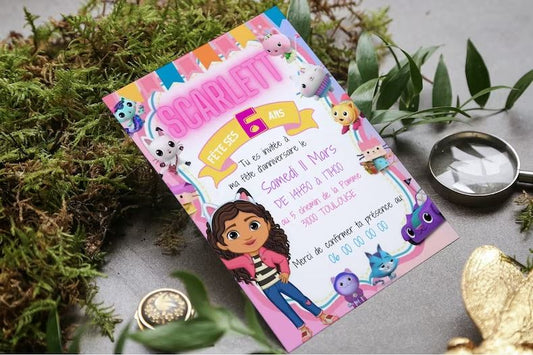 Carton d'Invitation Petit Chat - Fete pour enfant