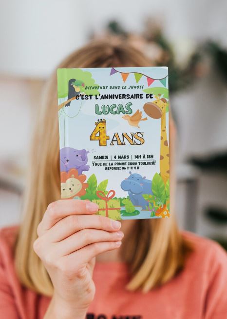 Carton d'Invitation Jungle - Fete pour enfant
