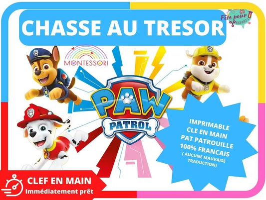 Chasse au trésor Chase et ses amis pompiers et policiers - Fete pour enfant