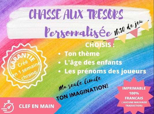 Chasse au trésor Thème Personnalisé - Fete pour enfant