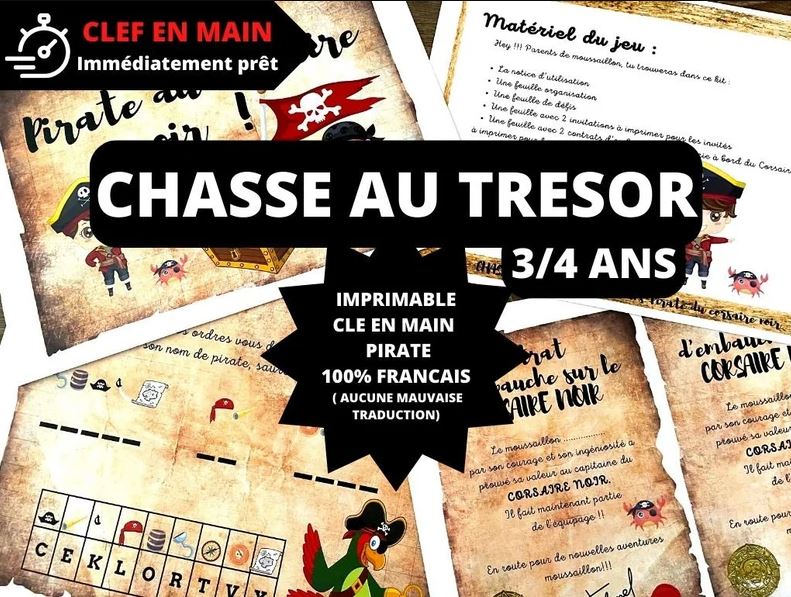 Chasse au trésor Pirate - Fete pour enfant