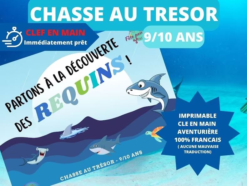 Chasse au trésor Requin - Fete pour enfant
